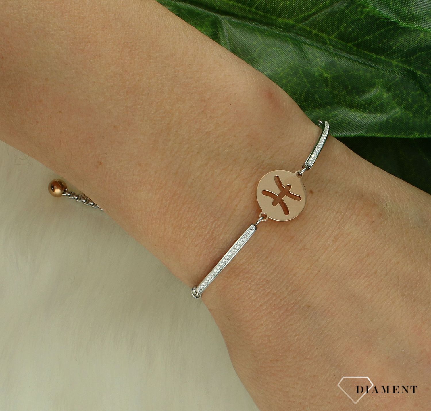 Bransoletka damska znak zodiaku Ryby Nomination Italy Milleluci rosegold 028014 012.jpg